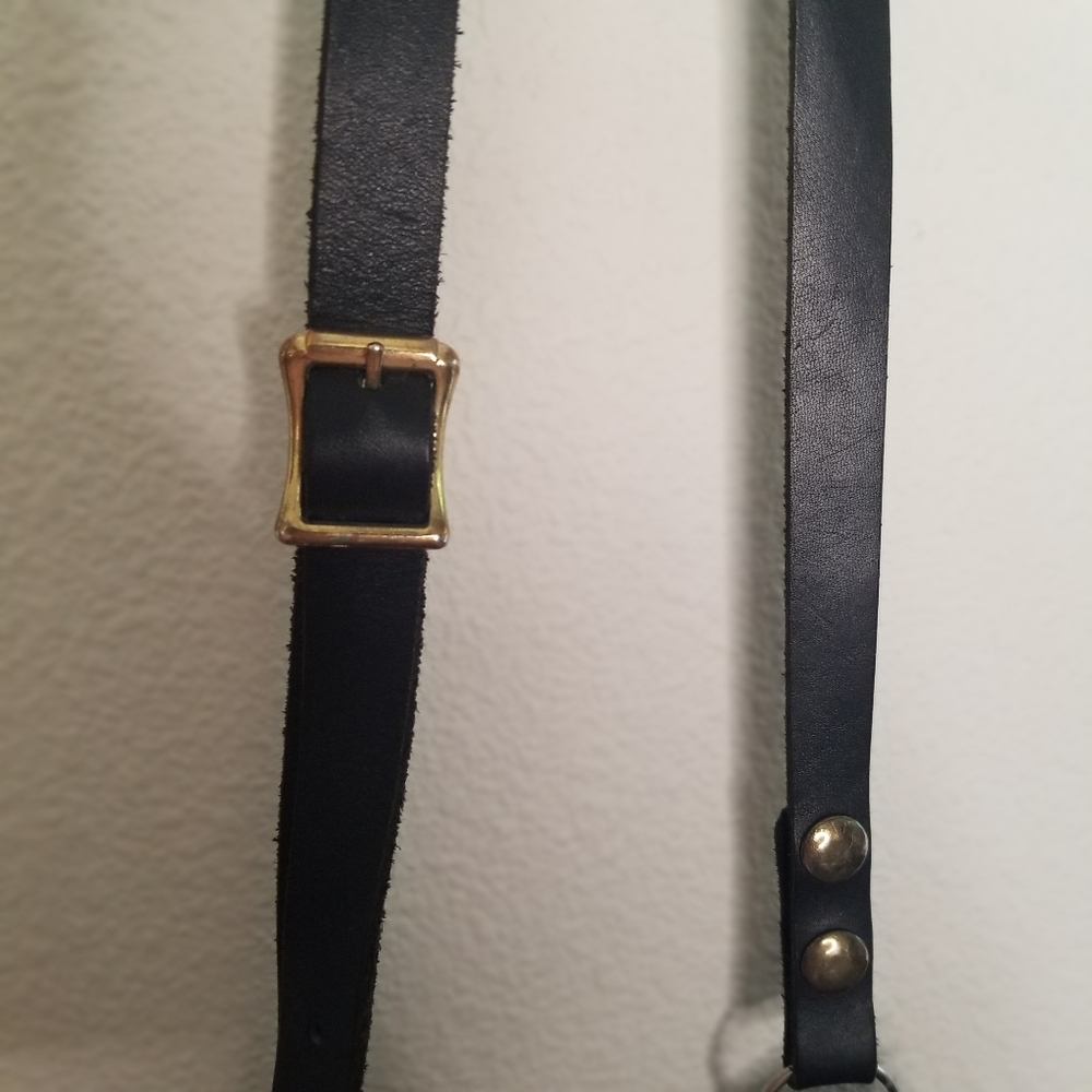 Hand crafted small laced leather crossbody clutch purse Black Brown - Picture 10 of 11